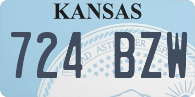KS license plate 724BZW