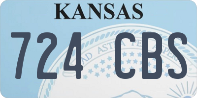 KS license plate 724CBS