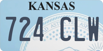 KS license plate 724CLW