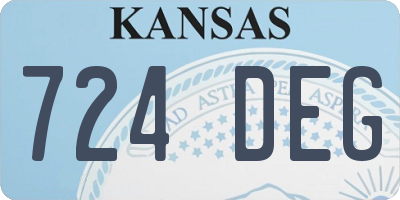 KS license plate 724DEG