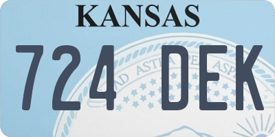 KS license plate 724DEK