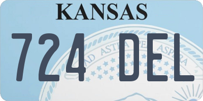 KS license plate 724DEL