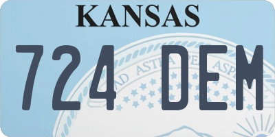 KS license plate 724DEM