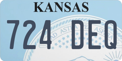 KS license plate 724DEQ