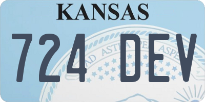 KS license plate 724DEV