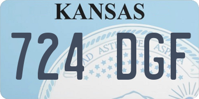 KS license plate 724DGF