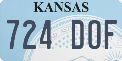 KS license plate 724DOF