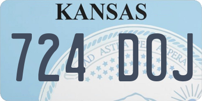 KS license plate 724DOJ