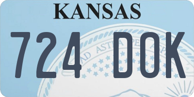 KS license plate 724DOK