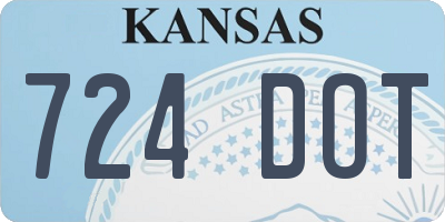KS license plate 724DOT