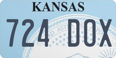 KS license plate 724DOX
