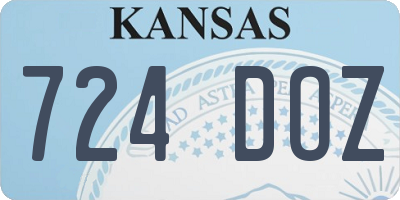 KS license plate 724DOZ
