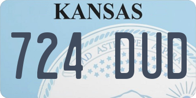 KS license plate 724DUD