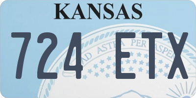 KS license plate 724ETX