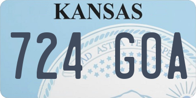 KS license plate 724GOA