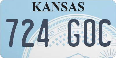 KS license plate 724GOC