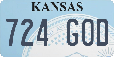 KS license plate 724GOD