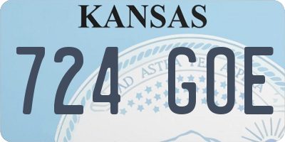 KS license plate 724GOE