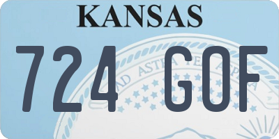 KS license plate 724GOF