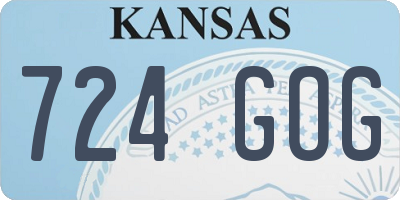KS license plate 724GOG