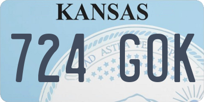 KS license plate 724GOK