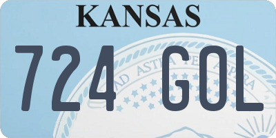 KS license plate 724GOL