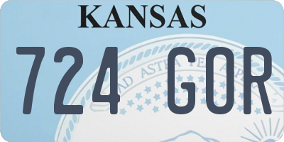 KS license plate 724GOR
