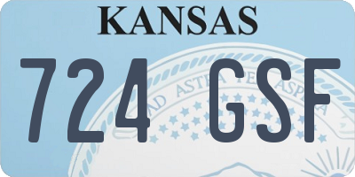 KS license plate 724GSF