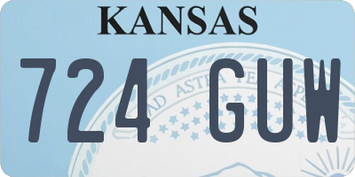 KS license plate 724GUW