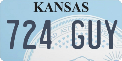 KS license plate 724GUY