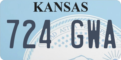 KS license plate 724GWA