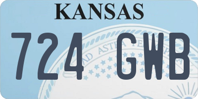 KS license plate 724GWB