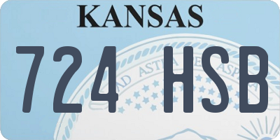KS license plate 724HSB