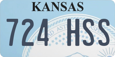 KS license plate 724HSS