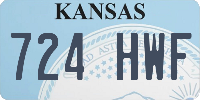 KS license plate 724HWF