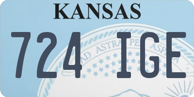 KS license plate 724IGE