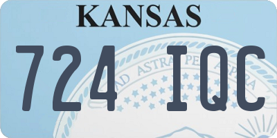 KS license plate 724IQC