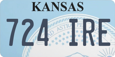 KS license plate 724IRE