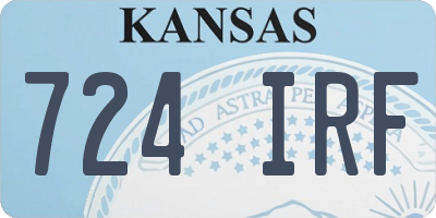 KS license plate 724IRF