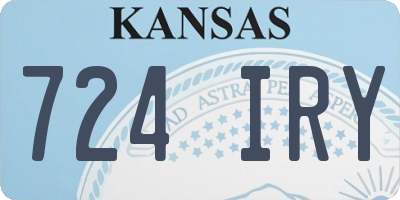 KS license plate 724IRY