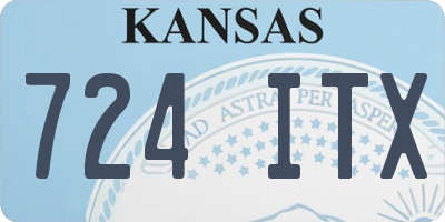 KS license plate 724ITX
