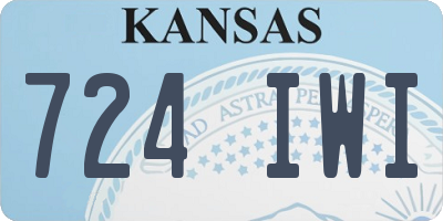 KS license plate 724IWI