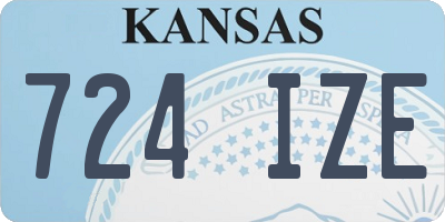 KS license plate 724IZE