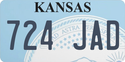KS license plate 724JAD