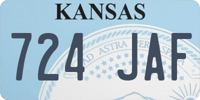 KS license plate 724JAF