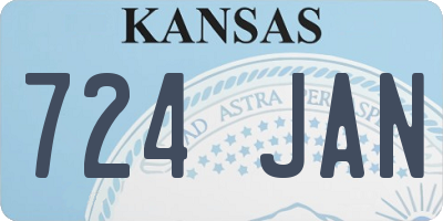 KS license plate 724JAN