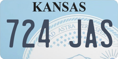 KS license plate 724JAS