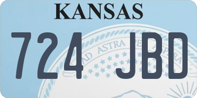 KS license plate 724JBD