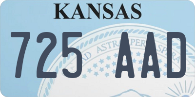 KS license plate 725AAD