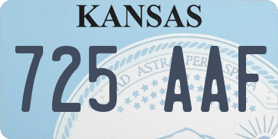 KS license plate 725AAF